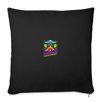 Illuminati Pyramid Alien - Psychedelic Research - Sofakissenbezug 45 x 45 cm - Schwarz - Vorne