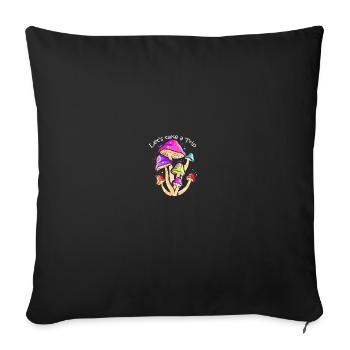Space Shroom - Magic Mushroom - Sofakissenbezug 45 x 45 cm - Schwarz - Vorne
