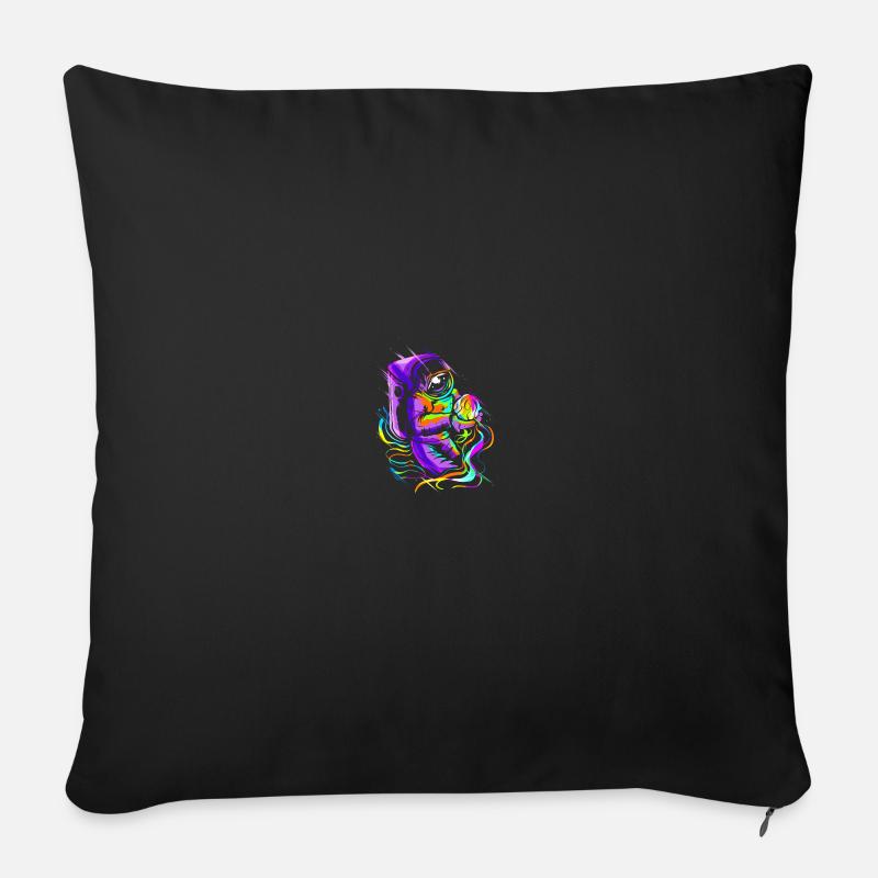 Astronaut Space Funny Spaceman Moon - Sofakissenbezug 45 x 45 cm - Schwarz
