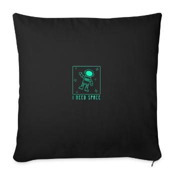 I Need Space Dad Jokes - Sofakissenbezug 45 x 45 cm - Schwarz - Vorne
