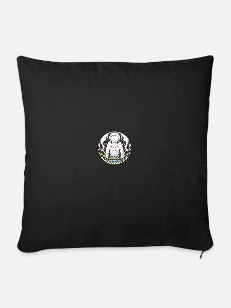 Trippy Astronaut Space Ship - Sofakissenbezug 45 x 45 cm - Schwarz