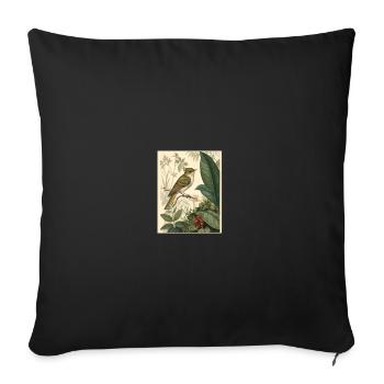 Bird in Jungle Leaf Vintage - Sofa pillowcase 17,3'' x 17,3'' (45 x 45 cm) - black - Front