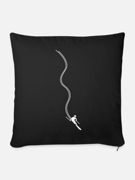 Skifahrer Carving - Sofakissenbezug 45 x 45 cm - Schwarz