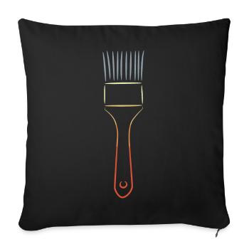Vintage Paint Brushes - Sofa pillowcase 17,3'' x 17,3'' (45 x 45 cm) - black - Front