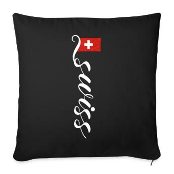 Switzerland - Sofa pillowcase 17,3'' x 17,3'' (45 x 45 cm) - black - Front