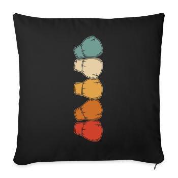 Boxhandschue Grafik Für Boxer Und Trainer - Sofakissenbezug 45 x 45 cm - Schwarz - Vorne