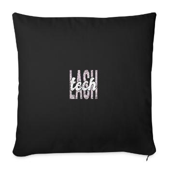 Lash Tech Cils Technicien Cils Cils Cils T - Housse de coussin décorative 45 x 45 cm - noir - Devant