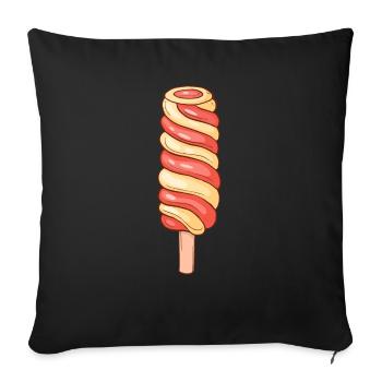 Crème glacée, crème glacée, crème glacée, crème glacée, boule, crème glacée, sundae - Housse de coussin décorative 45 x 45 cm - noir - Devant