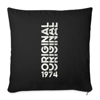 49th Birthday Man Woman Original Vintage 1974 - Sofa pillowcase 17,3'' x 17,3'' (45 x 45 cm) - black - Front