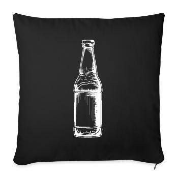 Flasche Bier - Sofakissenbezug 45 x 45 cm - Schwarz - Vorne