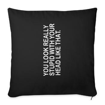 Lecture de farce de tête - Housse de coussin décorative 45 x 45 cm - noir - Devant