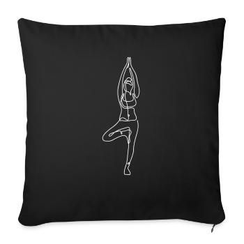 2 Yoga Vrikshasana or the Tree | 4th White Flame - Sofa pillowcase 17,3'' x 17,3'' (45 x 45 cm) - black - Front