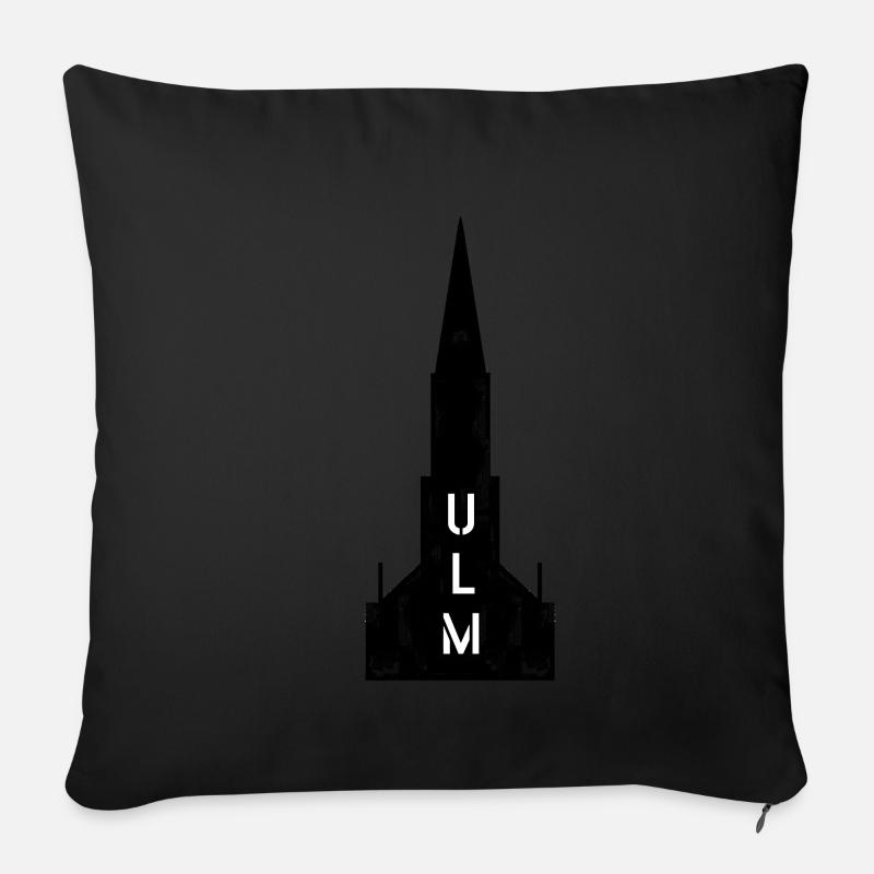 Ulm Münster - Sofakissenbezug 45 x 45 cm - Schwarz