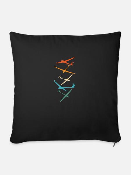 Gliders | Gliding Pilot Thermal Gifts - Sofa pillowcase 17,3'' x 17,3'' (45 x 45 cm) - black