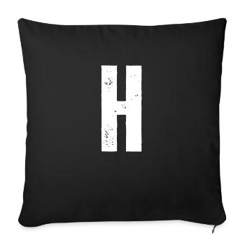 H - Sofa pillowcase 17,3'' x 17,3'' (45 x 45 cm) - black - Front