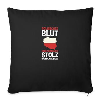 Pole Polish Poland - Sofa pillowcase 17,3'' x 17,3'' (45 x 45 cm) - black - Front