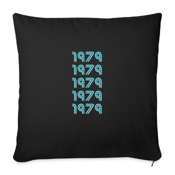 Year 1979 - Sofa pillowcase 17,3'' x 17,3'' (45 x 45 cm) - black - Front