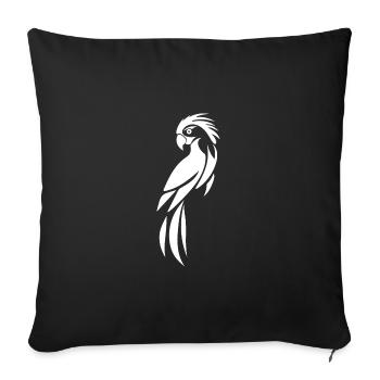 Cute Parrot Tattoo Portrait Bird Drawing - Sofa pillowcase 17,3'' x 17,3'' (45 x 45 cm) - black - Front
