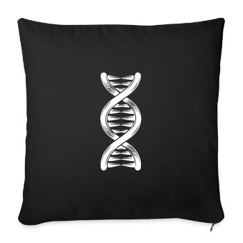 DNA strand double helix with hydrogen bonds - Sofa pillowcase 17,3'' x 17,3'' (45 x 45 cm) - black - Front