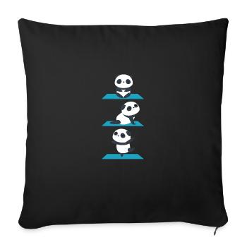 Panda Yoga Design pour un yogi - Housse de coussin décorative 45 x 45 cm - noir - Devant