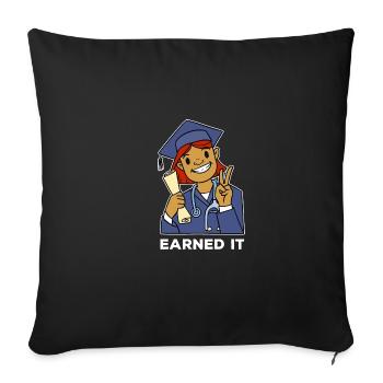 Mérité il rn soins infirmiers drôle Z - Housse de coussin décorative 45 x 45 cm - noir - Devant