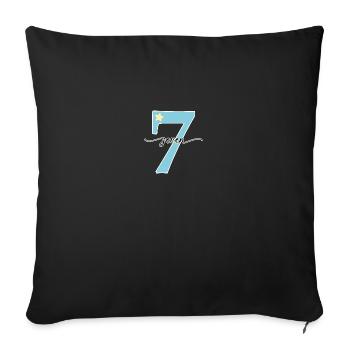 7e anniversaire, sept ans - Housse de coussin décorative 45 x 45 cm - noir - Devant