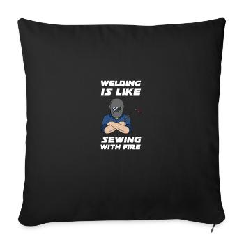 Soudeur Soudage Métallurgiste Schlosser - Housse de coussin décorative 45 x 45 cm - noir - Devant