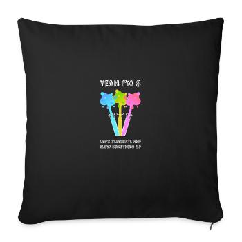 Scientifique Anniversaire Huit Science - Housse de coussin décorative 45 x 45 cm - noir - Devant
