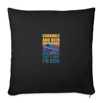 Cornhole Beanbag Geschenk - Sofakissenbezug 45 x 45 cm - Schwarz - Vorne