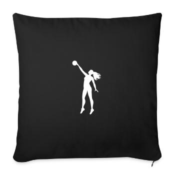 Volleyball Player Silhouette - Sofa pillowcase 17,3'' x 17,3'' (45 x 45 cm) - black - Front