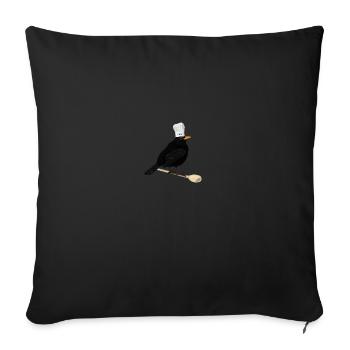 Blackbird Chef Chef Cuisine Bird Watcher - Housse de coussin décorative 45 x 45 cm - noir - Devant