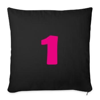 1. 1 AN. 1er ANNIVERSAIRE. ANNIVERSAIRE 1 AN - Housse de coussin décorative 45 x 45 cm - noir - Devant