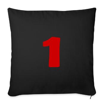 1. 1 AN. 1er ANNIVERSAIRE. ANNIVERSAIRE 1 AN - Housse de coussin décorative 45 x 45 cm - noir - Devant