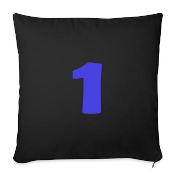 1. 1 YEAR. 1st ANNIVERSARY. 1 YEAR BIRTHDAY - Sofa pillowcase 17,3'' x 17,3'' (45 x 45 cm) - black - Front