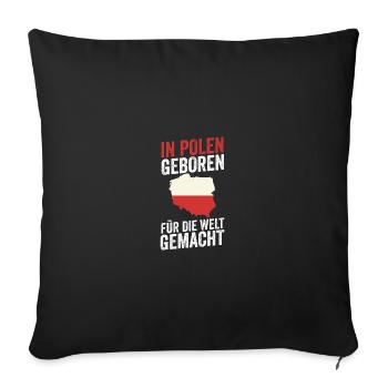 Polonais Pologne - Housse de coussin décorative 45 x 45 cm - noir - Devant