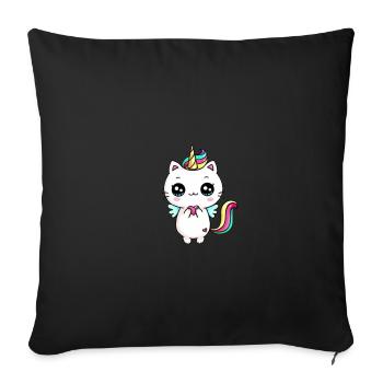 kitten - Sofa pillowcase 17,3'' x 17,3'' (45 x 45 cm) - black - Front