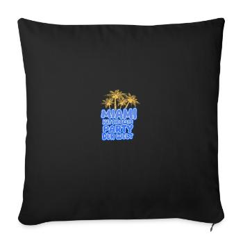 Vacances Miami - Housse de coussin décorative 45 x 45 cm - noir - Devant