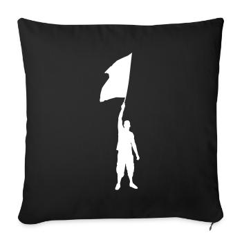 Supporter / Football Association Ultra Drapeau - Housse de coussin décorative 45 x 45 cm - noir - Devant
