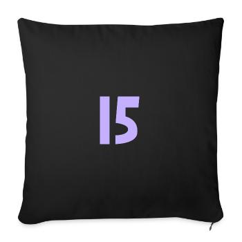 15. 15 ANS. 15e ANNIVERSAIRE. ANNIVERSAIRE 15 ANS. - Housse de coussin décorative 45 x 45 cm - noir - Devant