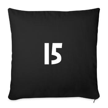 15. 15 YEARS. 15th ANNIVERSARY. 15 YEAR ANNIVERSARY. - Sofa pillowcase 17,3'' x 17,3'' (45 x 45 cm) - black - Front