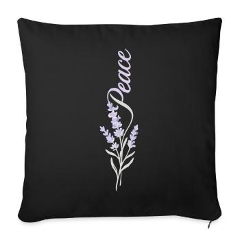 Peace Lavender Flower - Sofa pillowcase 17,3'' x 17,3'' (45 x 45 cm) - black - Front