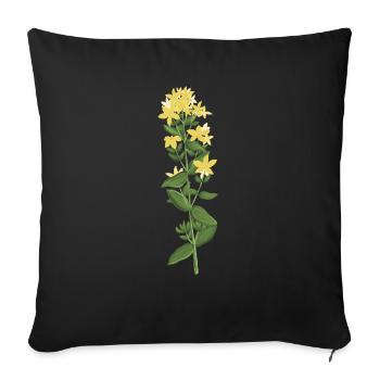 Millepertuis jaune - Housse de coussin décorative 45 x 45 cm - noir - Devant