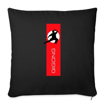 Drapeau Qigong - Housse de coussin décorative 45 x 45 cm - noir - Devant