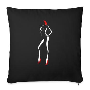 Silhouette Woman Hair Shoes Red - Sofa pillowcase 17,3'' x 17,3'' (45 x 45 cm) - black - Front