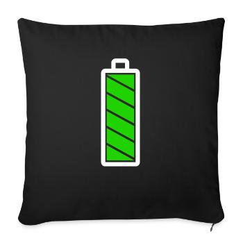 Battery full - child baby - energy full power - Sofa pillowcase 17,3'' x 17,3'' (45 x 45 cm) - black - Front