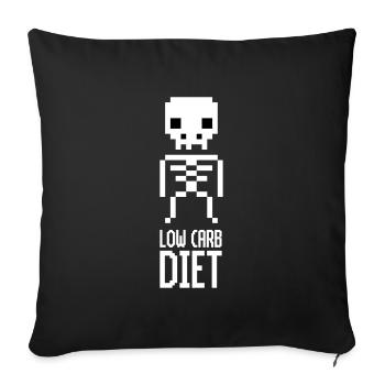 Low Carb Diet Skeleton - Sofa pillowcase 17,3'' x 17,3'' (45 x 45 cm) - black - Front