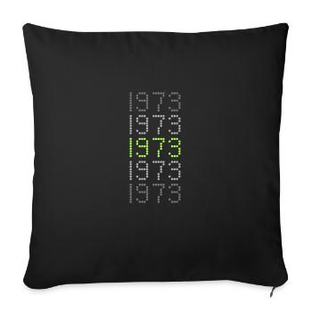 1973 - Sofa pillowcase 17,3'' x 17,3'' (45 x 45 cm) - black - Front