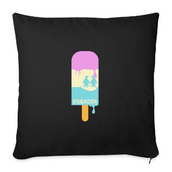 Bathing Healthcare Winter Baths Bathing Penguin - Sofa pillowcase 17,3'' x 17,3'' (45 x 45 cm) - black - Front