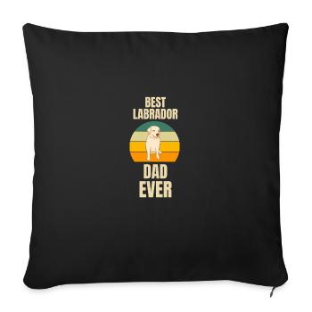 Amoureux des chiens Chiens Papa Fête des Pères Rétro Labrador - Housse de coussin décorative 45 x 45 cm - noir - Devant