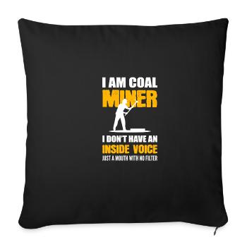 An inner voice prospector gift - Sofa pillowcase 17,3'' x 17,3'' (45 x 45 cm) - black - Front